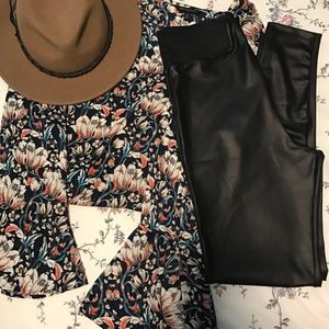 High-Waist Leather Leggings