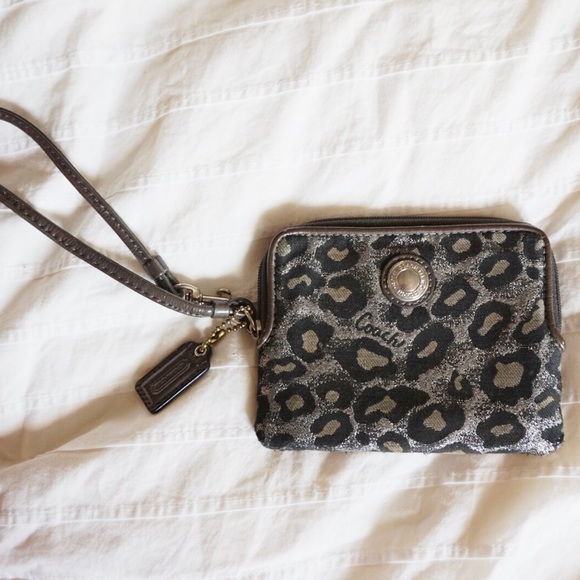 Coach Metallic Cheetah print Wristlet