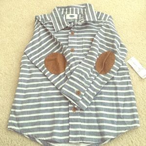 Boys blue stripe button down