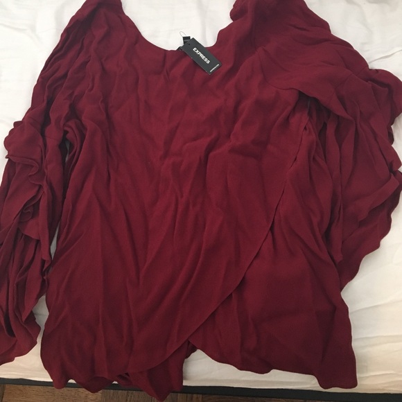 Express red long sleeve blouse nwt (L)