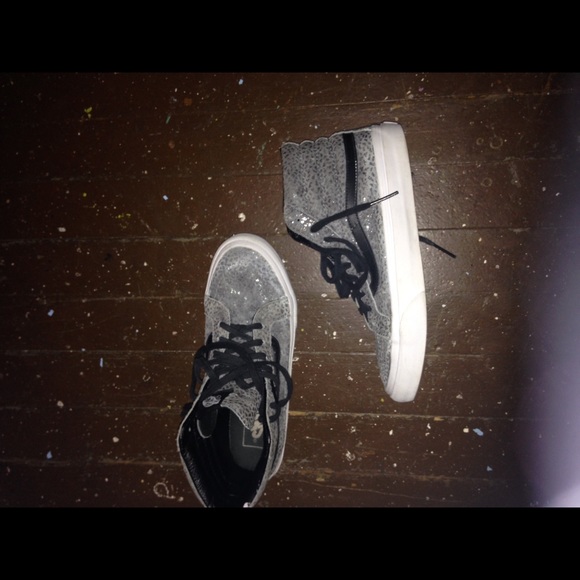 gray snakeskin/pebble vans