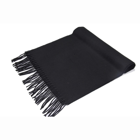 Black Cashmere Feel Plain Scarf UNISEX