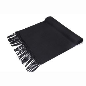 Black Cashmere Feel Plain Scarf UNISEX