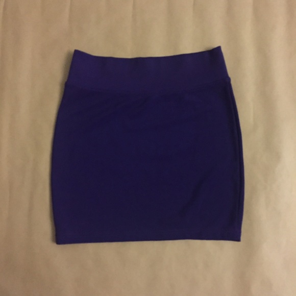 Basic Purple Mini Pencil Skirt
