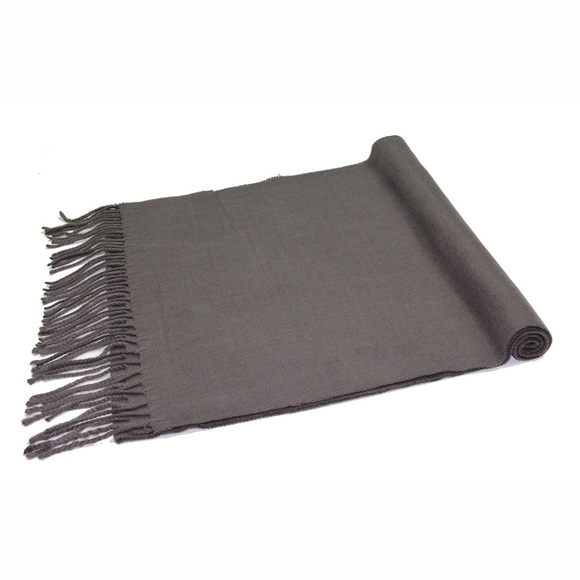 Grey Cashmere Feel Plain Scarf UNISEX