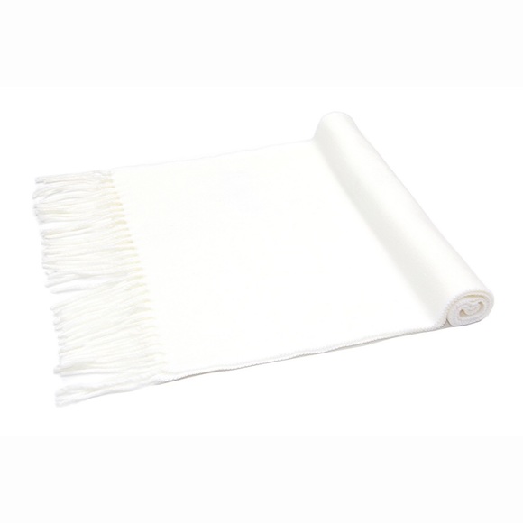 Ivory Cashmere Feel Plain Scarf UNISEX