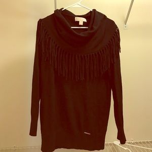 Michael Kors Fringe Cowlneck Sweater
