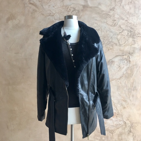 Winter coat leather
