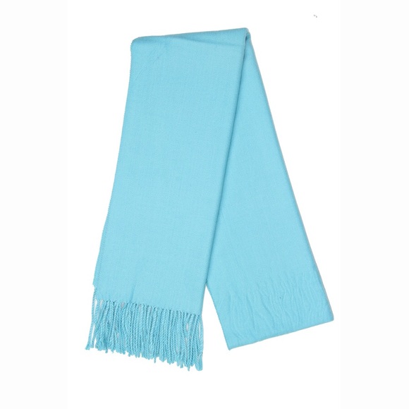 Baby Blue Cashmere Feel Plain Scarf UNISEX - Picture 2 of 3
