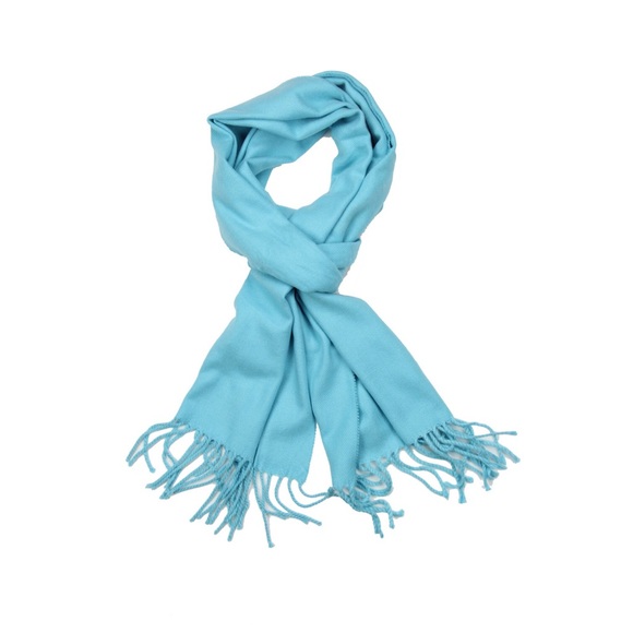 Baby Blue Cashmere Feel Plain Scarf UNISEX - Picture 3 of 3
