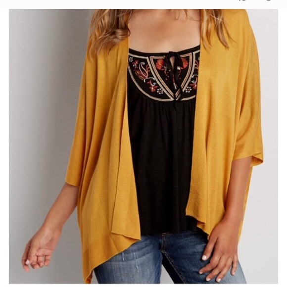 mustard kimono cardigan