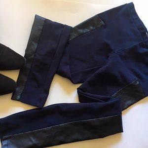 Navy Faux Leather Leggings