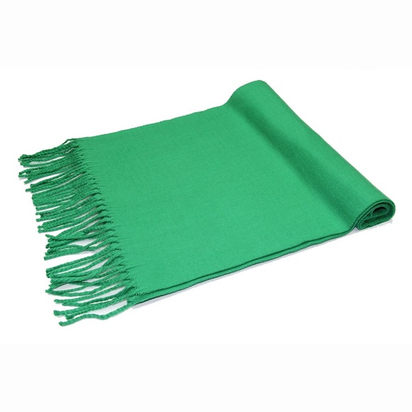 Kelly Green Cashmere Feel Plain Scarf UNISEX