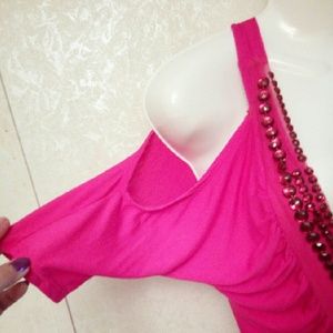 Cold shoulder V neck blouse