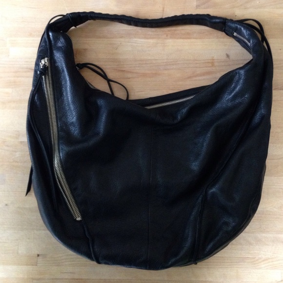 Large black hobo bag