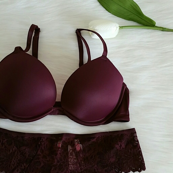 Nwt Beautiful Pink Vs Super Push-up Bra+Lace panty - Picture 2 of 4