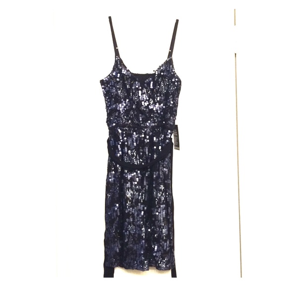 express blue sequin dress Express Women Navy Blue Aztec Sequin Bodycon Dress Size L