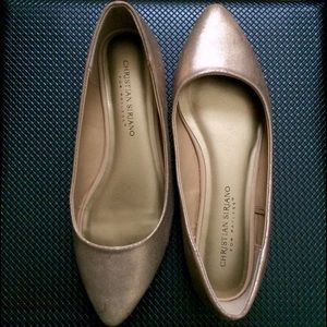 Christian Siriano Gold Flats