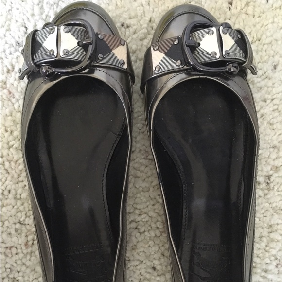 CLASSIC BURBERRY Metallic checkered flats - Picture 2 of 4