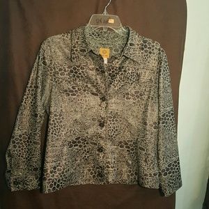 Bronze animal print jacket euc