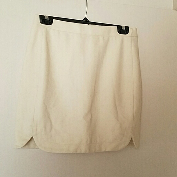 Jcrew Cream Wool Skirt