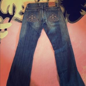 Lucky jeans. Couldn't fit after having baby.