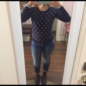 Cute blue heart sweater