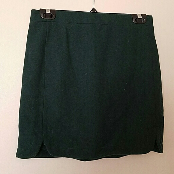 Jcrew Green Wool Skirt