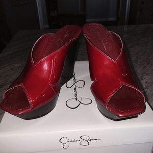Valentine's Day RED (smooth pat) wedge