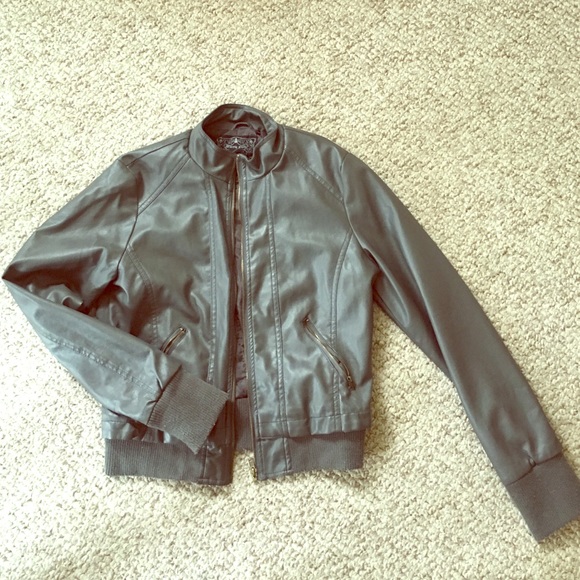 Grey leather jacket