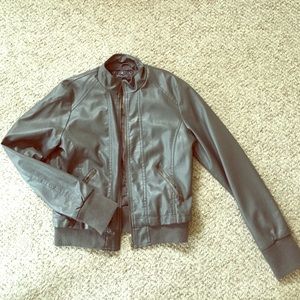 Grey leather jacket