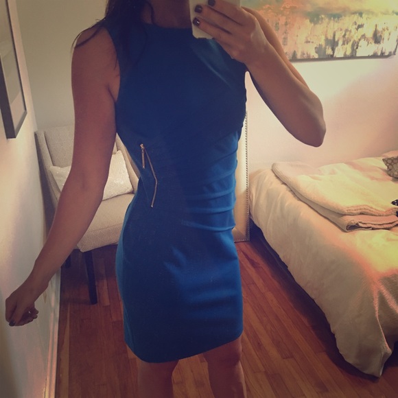 Trump Electric Blue Zipper Dress
