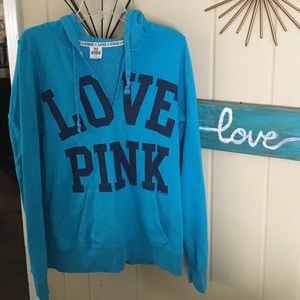 PINK blue hooded sweater