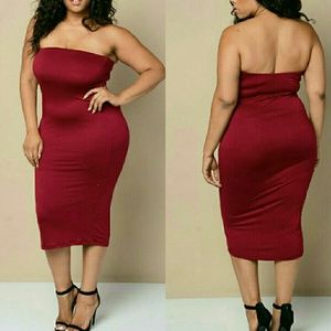 Burgandy Midi Dress NWOT