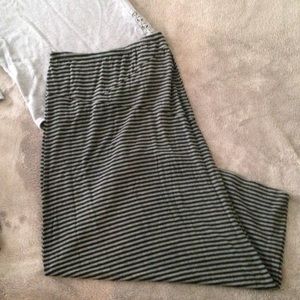 Black & Grey Striped Maxi Skirt