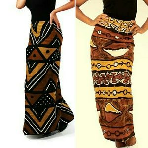 Mudcloth Wrap Skirt