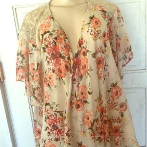 Floral sheer blouse