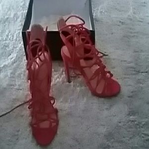 Brand new heels strappy sexy soft red