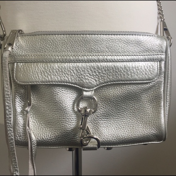 Rebecca Minkoff Metallic Silver Mini MAC Clutch
