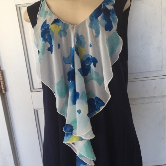 Navy cotton tang top blouse.