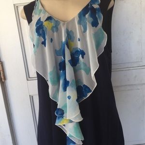 Navy cotton tang top blouse.