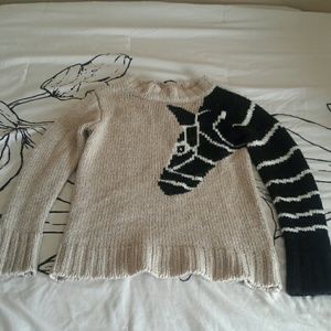 Quirky Zebra sleeve sweater