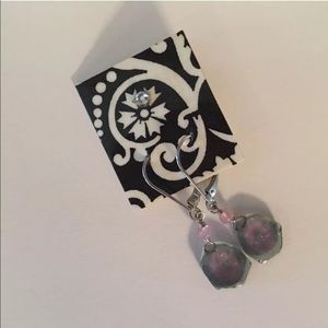 14k w.g. watermelon tourmaline earrings.