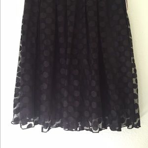Black skirt : fun polka dots with sheer overlay.