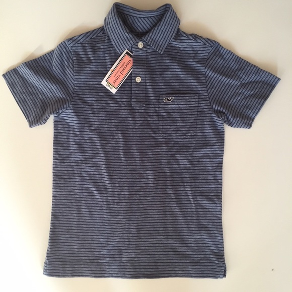 Vineyard Vines stripe polo blue / grey size 7
