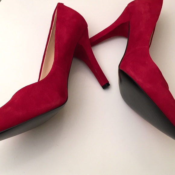 Nine West Suede Red Heels - Picture 2 of 3