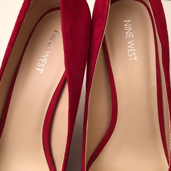 Nine West Suede Red Heels - Picture 3 of 3