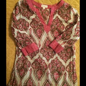 Pink and brown tunic sz M