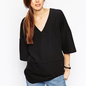 ASOS Short Sleeve Deep V Pocket Tunic