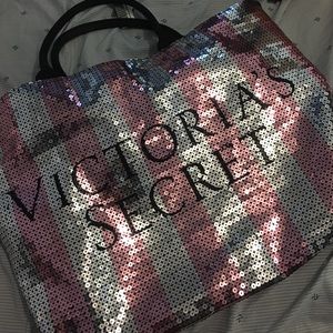 Oversized Victoria Secret Sequin Tote